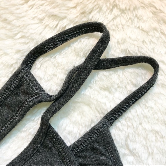 Calvin Klein padded dark grey triangle bralette/sports bra racer back - Picture 7 of 8